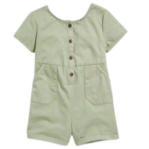 Old Navy Tie-Back Short-Sleeve Twill Utility Romper for Toddler Girls Size 5T